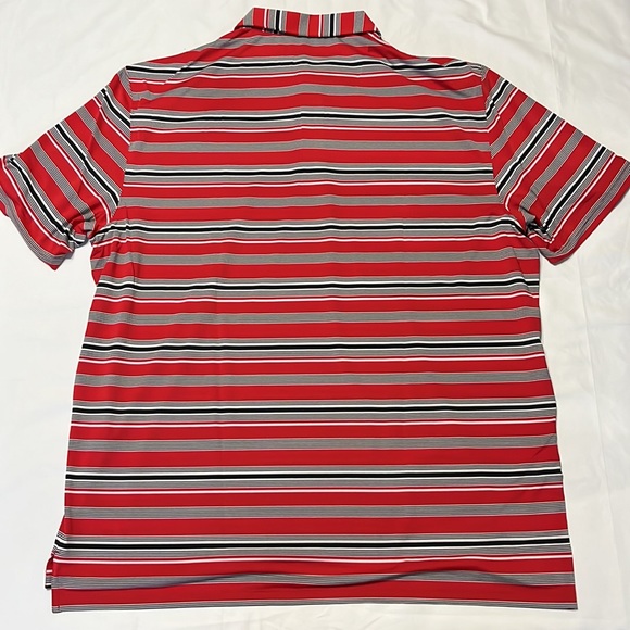 Ibkul Short Sleeve Polo Shirt in Coastal Stripe Black and Red Size XXL NWT - Picture 5 of 9